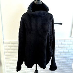 Free People black oversized turtleneck sweater